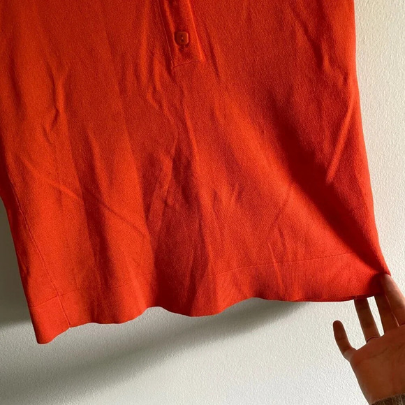 JAMIE Sadock Lightweight Knit Golf Polo  Tank Top Size M Orange - Picture 3 of 9